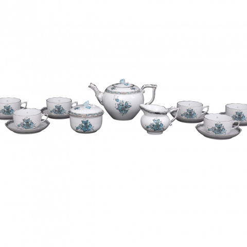 Tea service for 6 persons decorated in ATQ3-PT