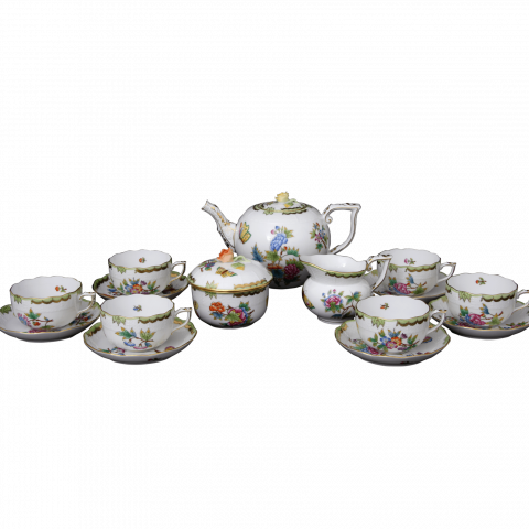 Tea service for 6 persons decorated in VBO