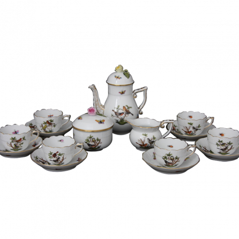 Mocha coffee service for 6 persons decorated in RO